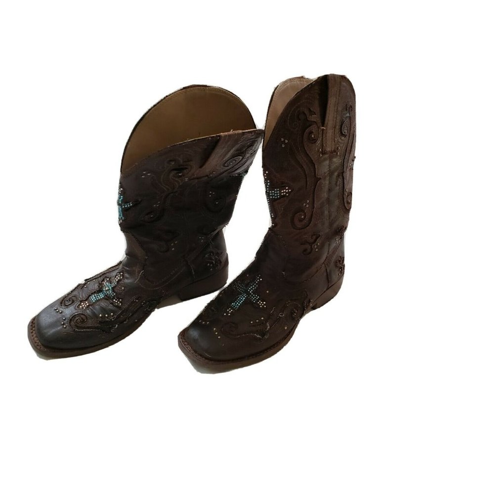 Womens Roper Boots w/Crosses 6.5